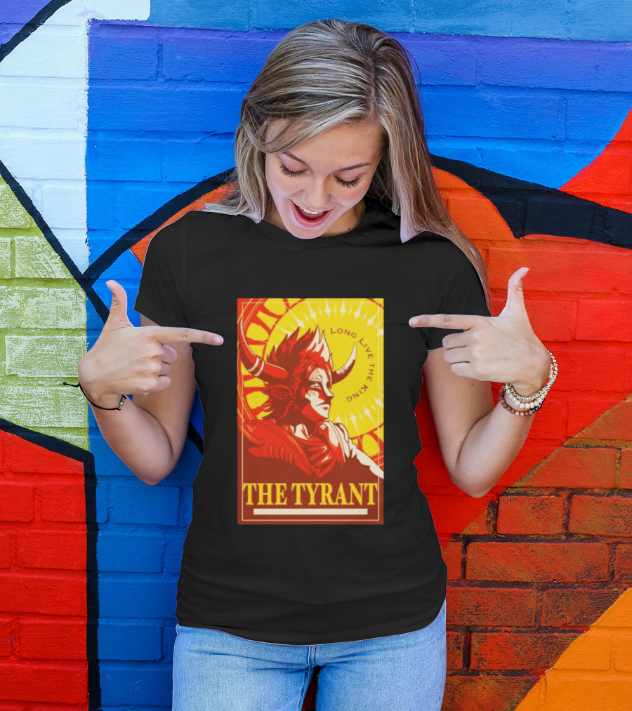 The Tyrant Long Live The King Anime Warrior With Horns Royal Sunburst T-Shirt