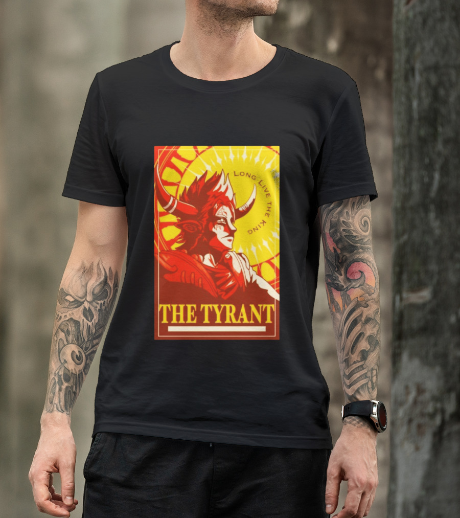 The Tyrant Long Live The King Anime Warrior With Horns Royal Sunburst T-Shirt