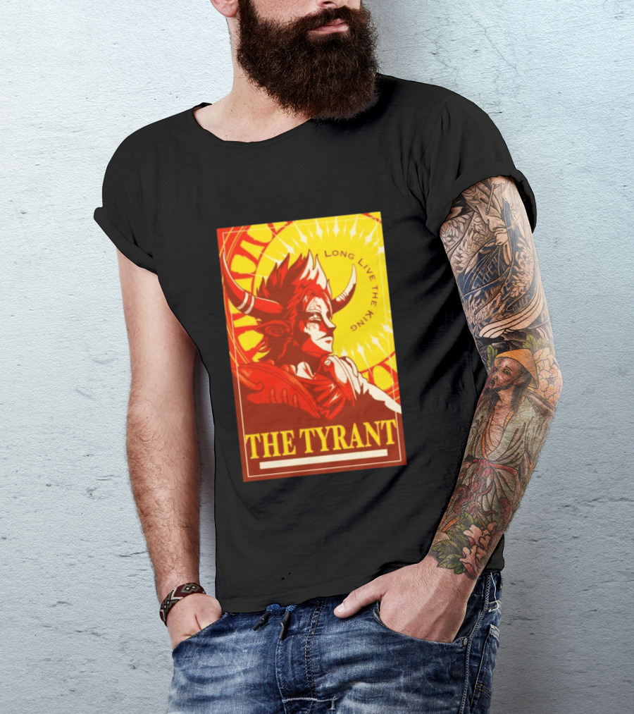 The Tyrant Long Live The King Anime Warrior With Horns Royal Sunburst T-Shirt