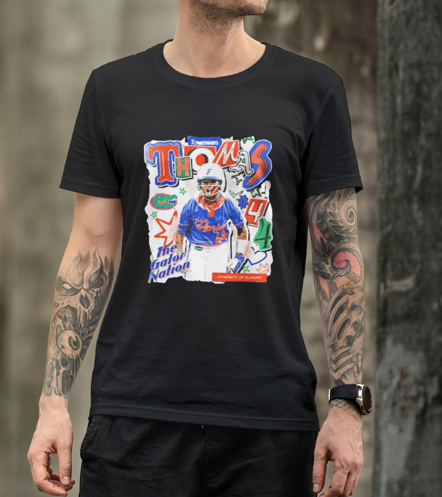 Florida Gators University Softball Player Thomas #44 The Gator Nation T-Shirt