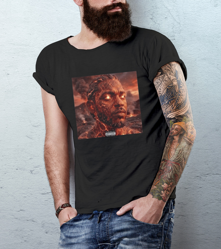 Kendrick Lamar Fireman Album 2026 Lava Eruption Cover T-Shirt