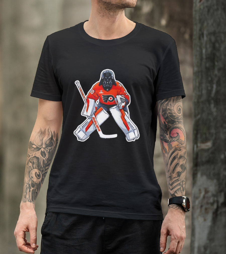 Dan Vladar Philadelphia Flyers Hockey Goalie Darth Vader Bauer Pads T-Shirt