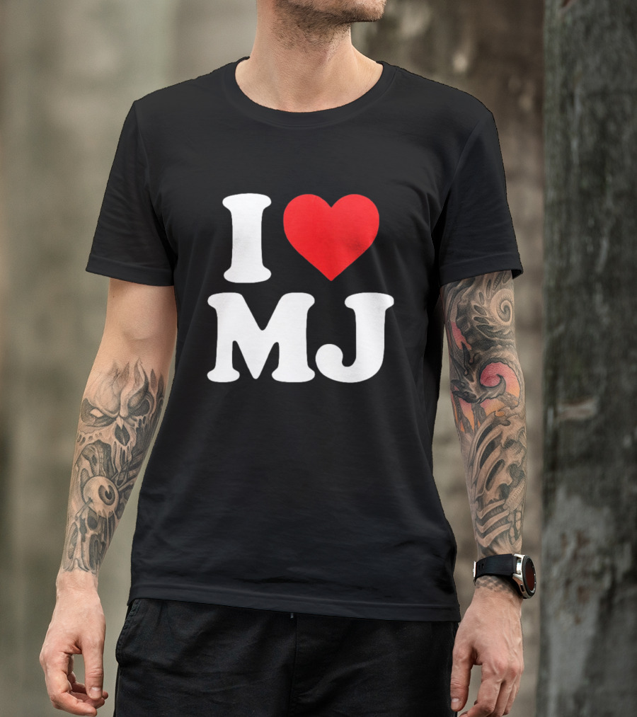 I Love MJ Red Heart T-Shirt
