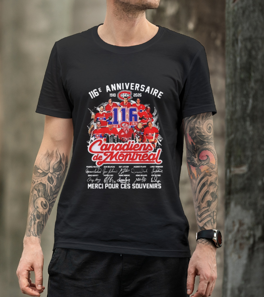116e Anniversaire Canadiens De Montréal 1910 2026 Merci Pour Ces Souvenirs T-Shirt