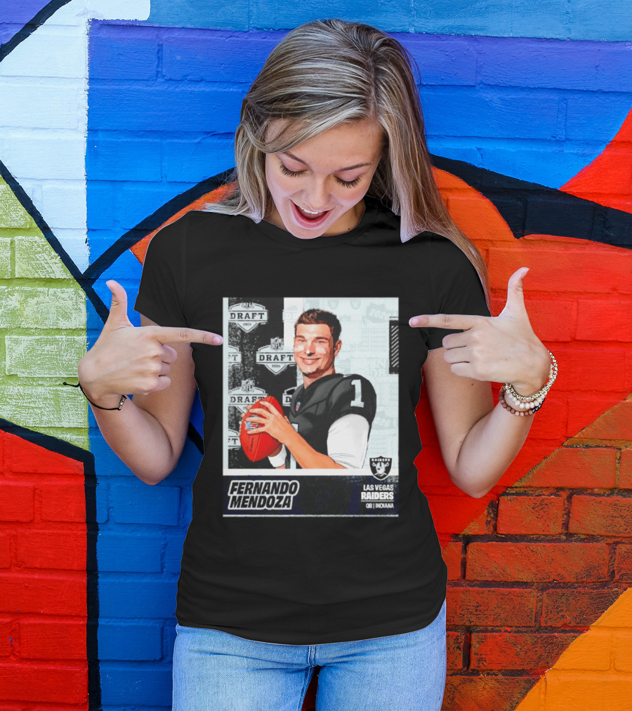 Fernando Mendoza Las Vegas Raiders 2026 Draft QB Indiana NFL T-Shirt