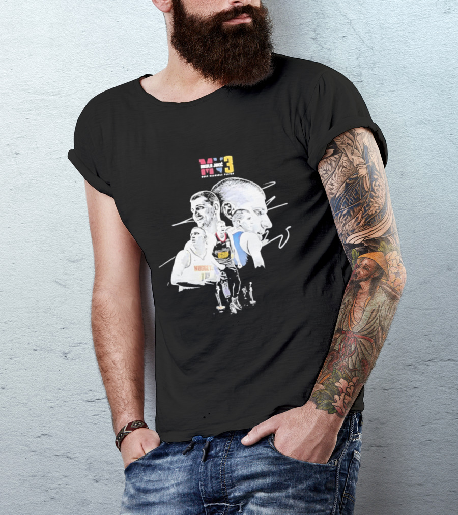 Denver Nuggets Nikola Jokic 3 MVP Basketball Art NBA 15 T-Shirt