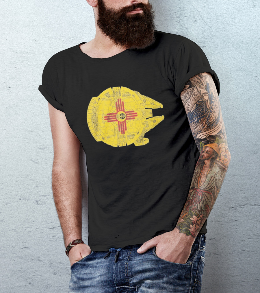 New Mexico Zia Symbol On Millennium Falcon Starship T-Shirt