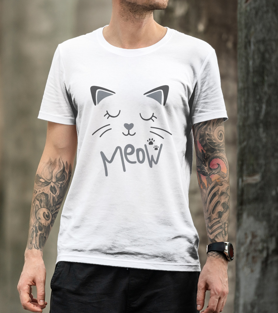 The Boys Starlight Meow Cat Face With Ears And Whiskers T-Shirt