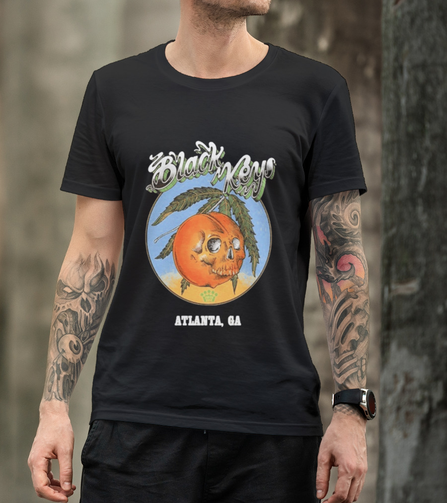 Black Keys Atlanta GA Skull Orange T-Shirt