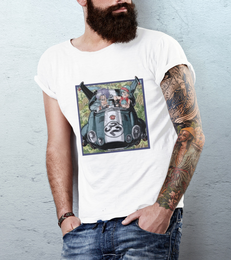 Dragon Ball Z Capsule Corp Adventure Trunks And Bulma Car Ride T-Shirt