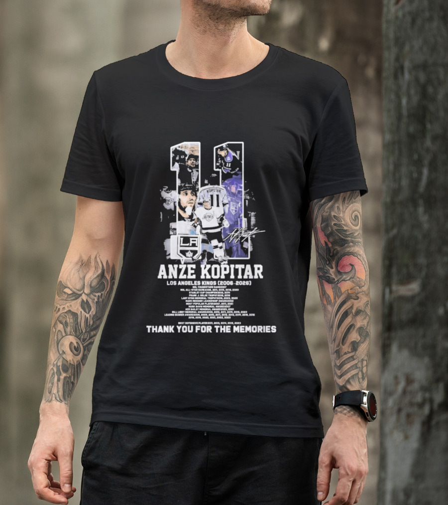 Anze Kopitar 11 Los Angeles Kings 2006 2026 Thank You For The Memories T-Shirt