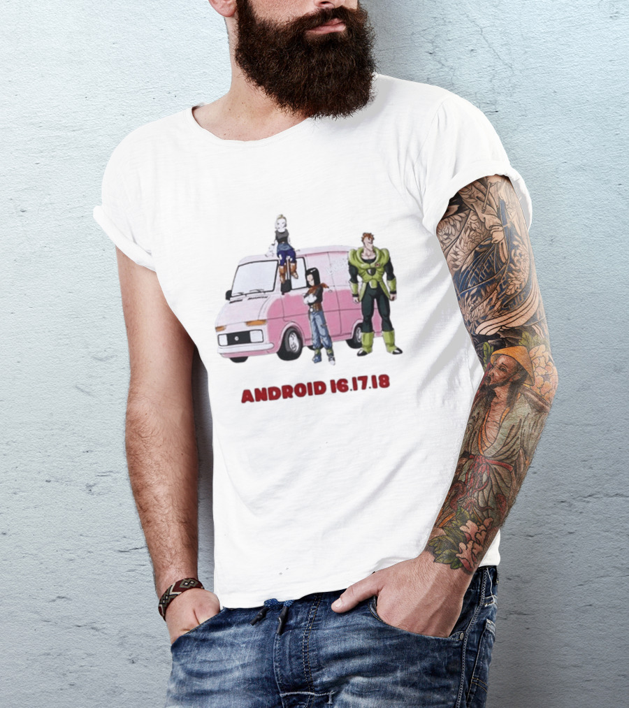 Dragon Ball Z Android 16 17 18 Pink Van Scene T-Shirt
