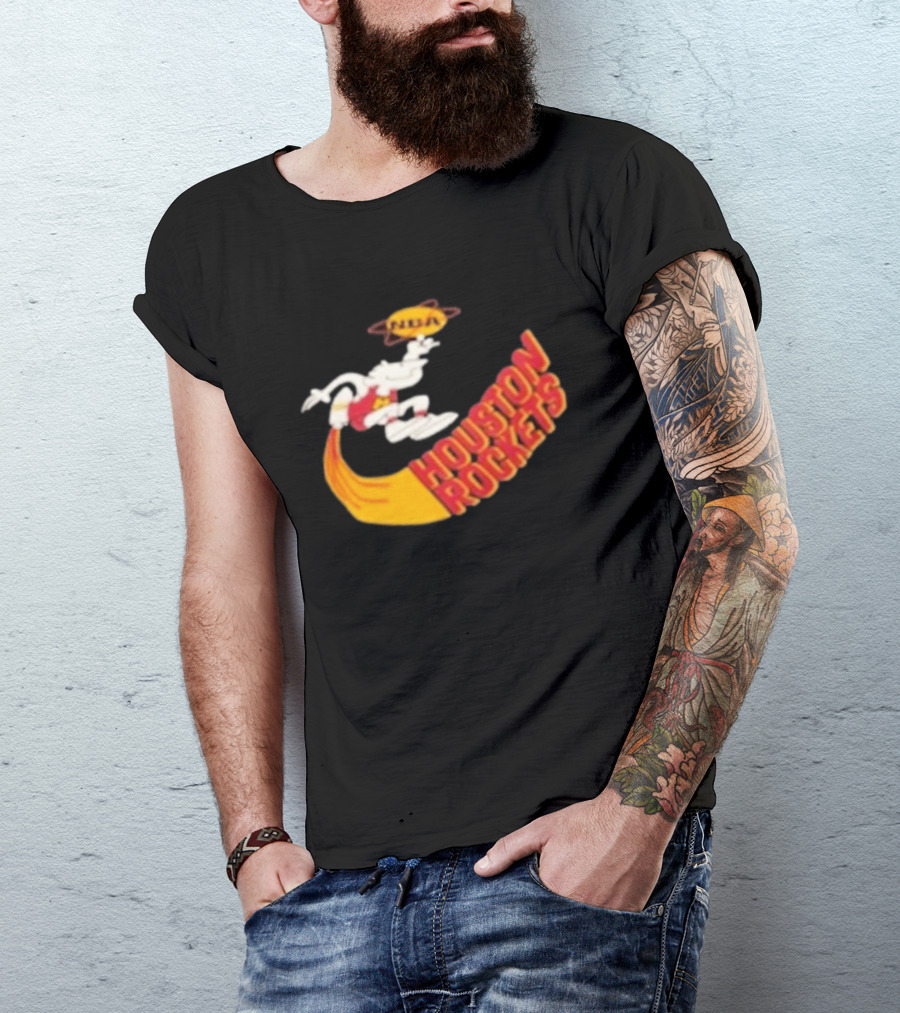 NBA Houston Rockets Retro Mascot Worn T-Shirt