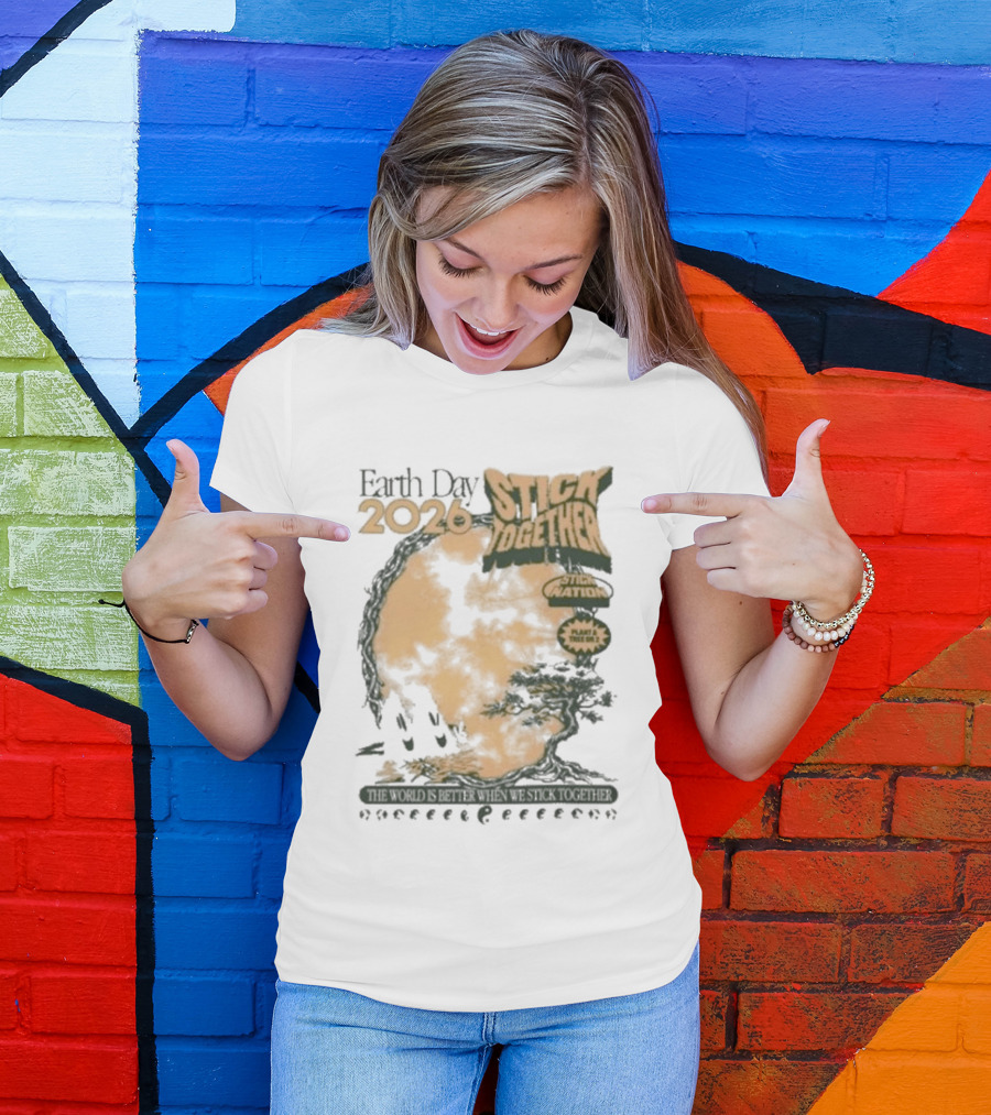 Earth Day 2026 Stick Together Save Animals Power Protection T-Shirt