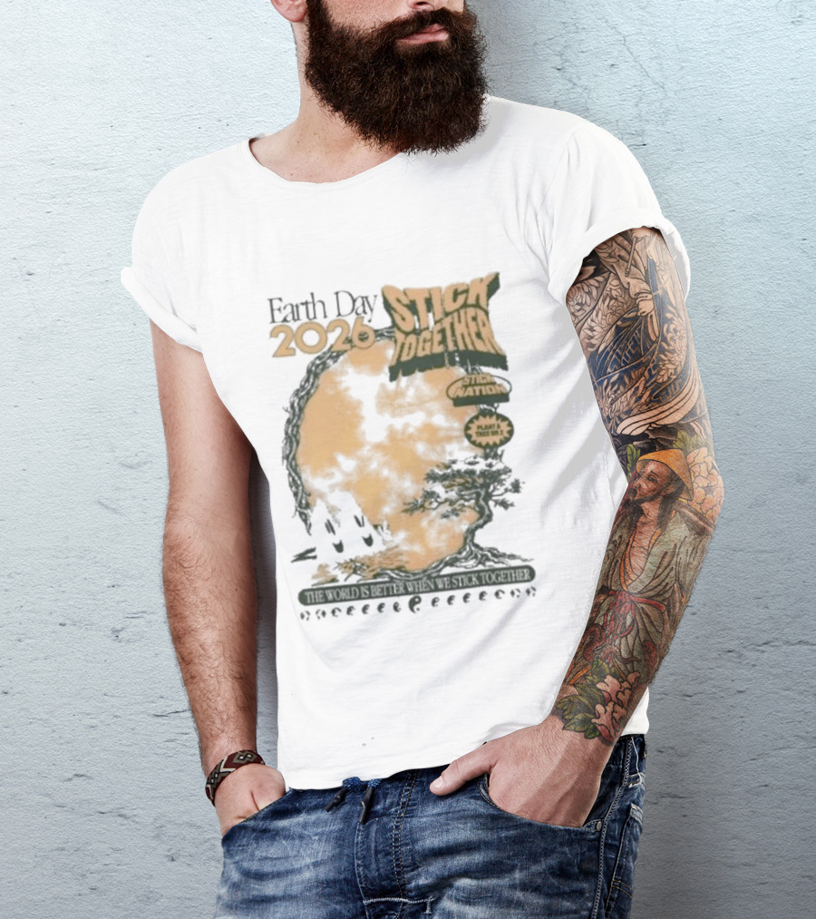Earth Day 2026 Stick Together Save Animals Power Protection T-Shirt