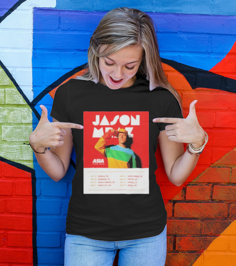 Jason Mraz Asia Tour Manila Bangkok Kuala Lumpur Taipei Hong Kong Tokyo Osaka Seoul 2026 T-Shirt