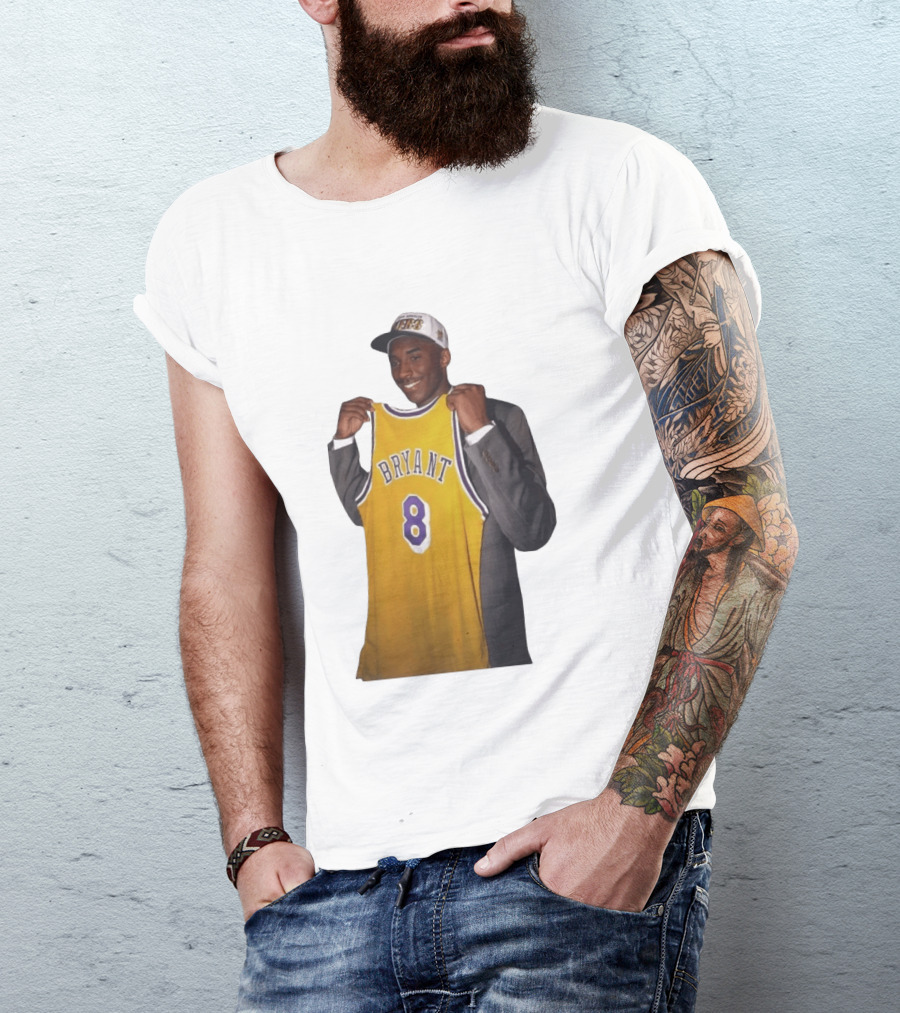 Bryant 8 Lakers Jersey Iconic Kobe Image T-Shirt