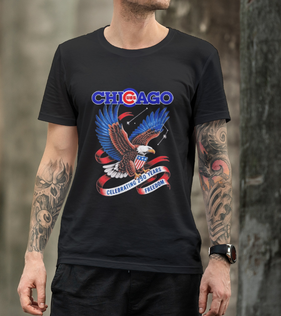 Chicago Cubs Bald Eagle Celebrating 250 Years Freedom T-Shirt