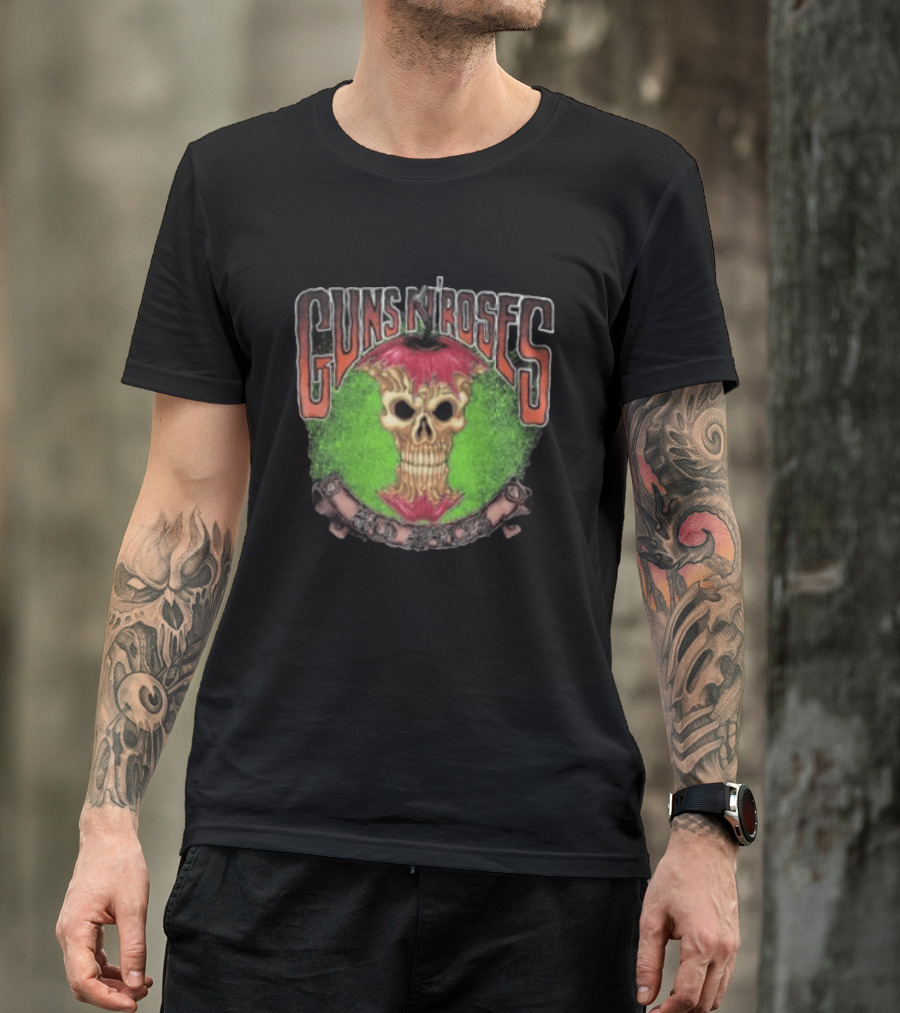 Guns N Roses Bad Apple Skull Use Your Illusion Tour 1991 1993 T-Shirt