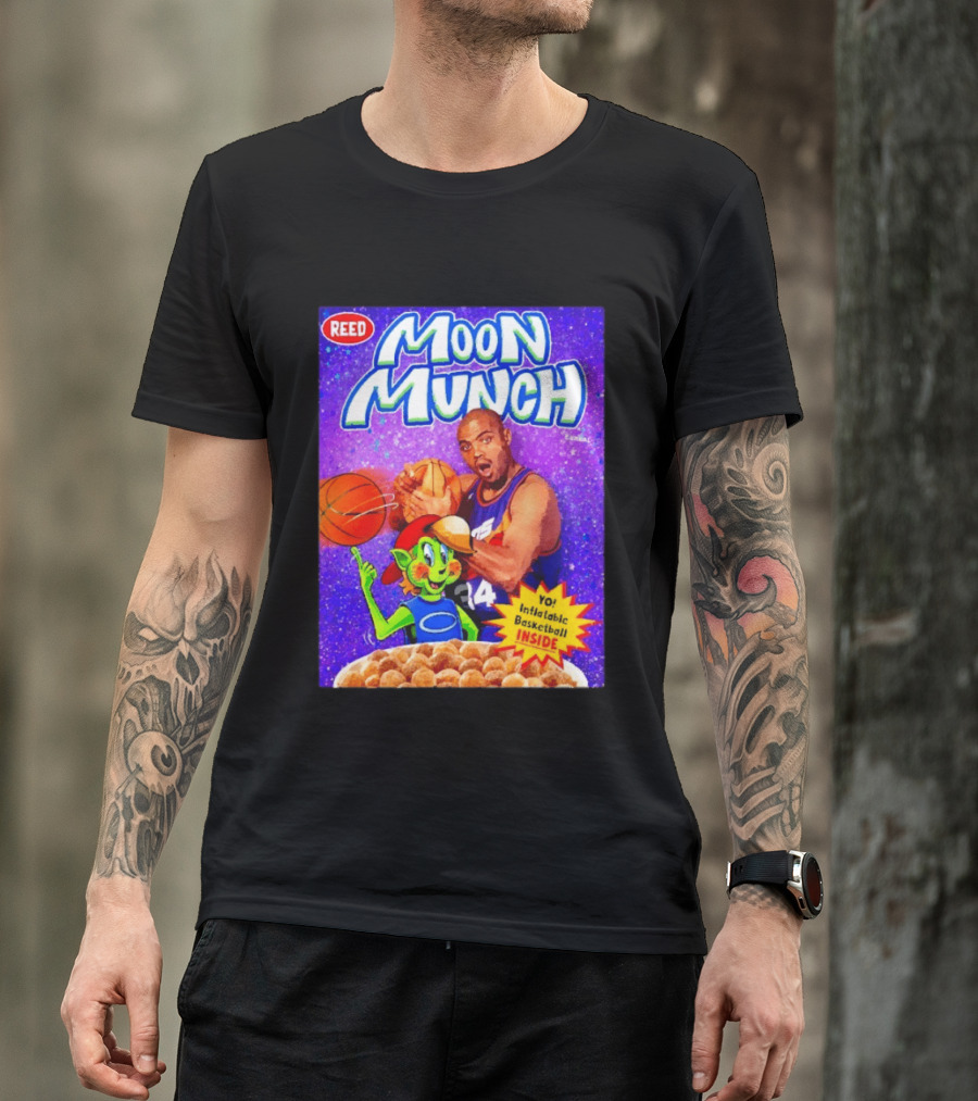 Reed Moon Munch Basketball Cereal Charles Barkley Phoenix Suns Magic T-Shirt