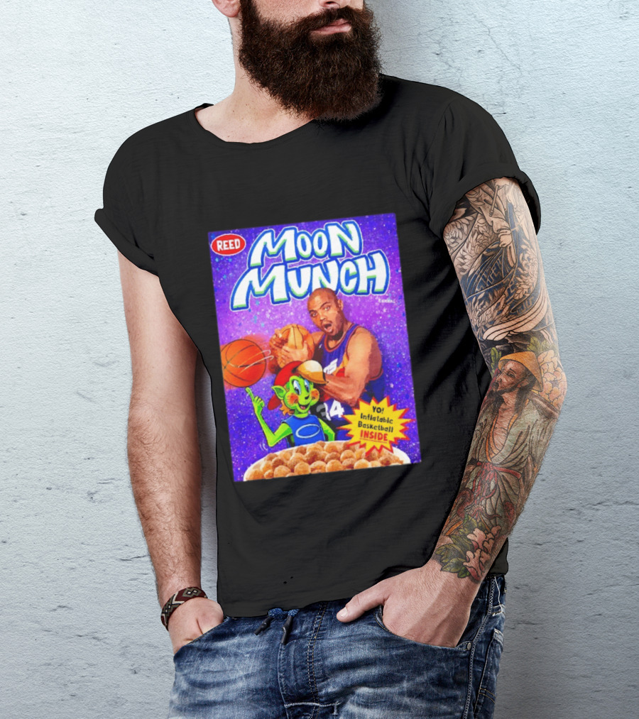 Reed Moon Munch Basketball Cereal Charles Barkley Phoenix Suns Magic T-Shirt