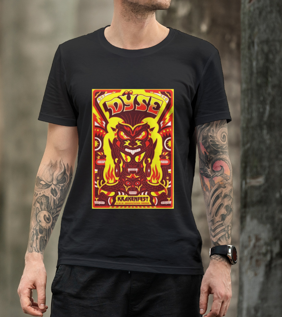 Dyse Krakenfest 01.05.26 Groovestation Dresden Bold Psychedelic Demon T-Shirt