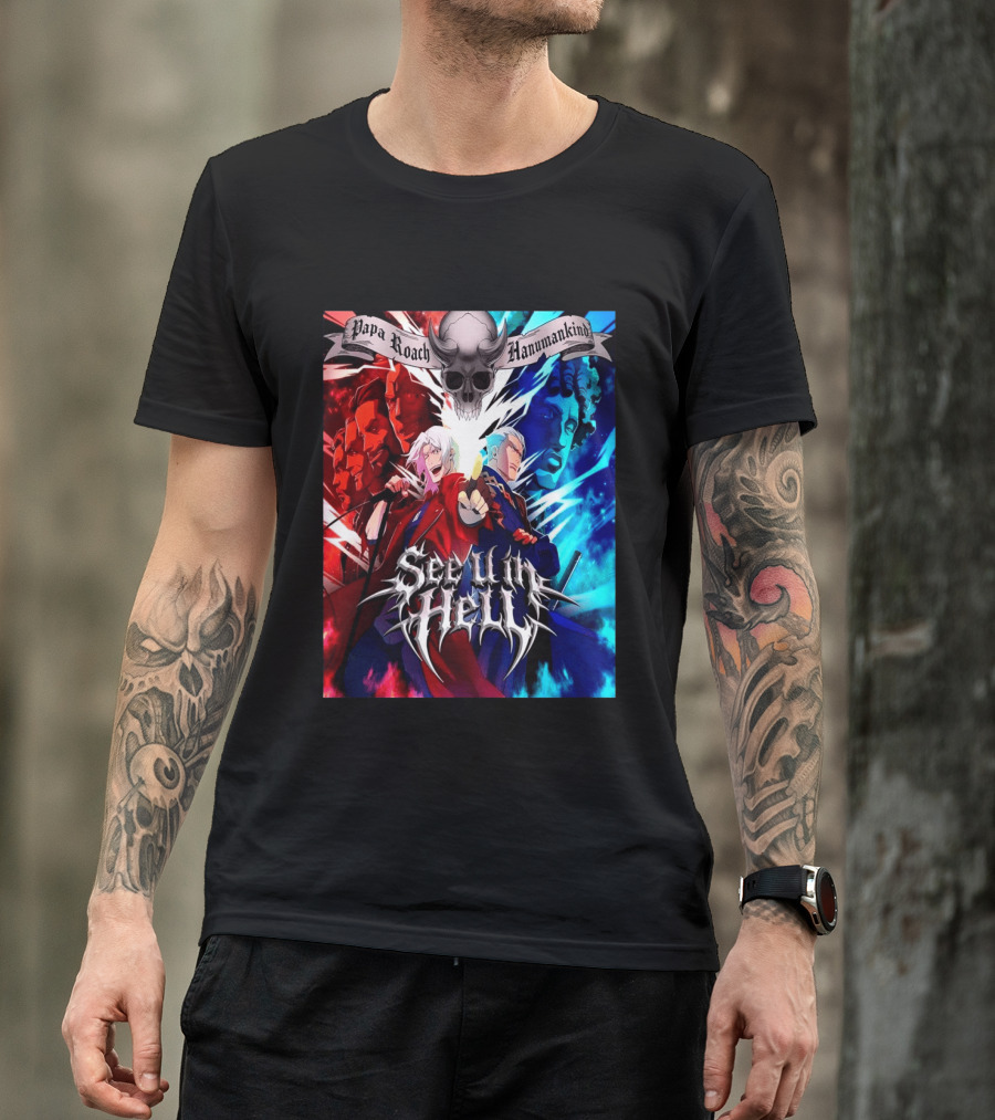 Papa Roach Hanumankind Devil May Cry Season 2 See U In Hell Song T-Shirt