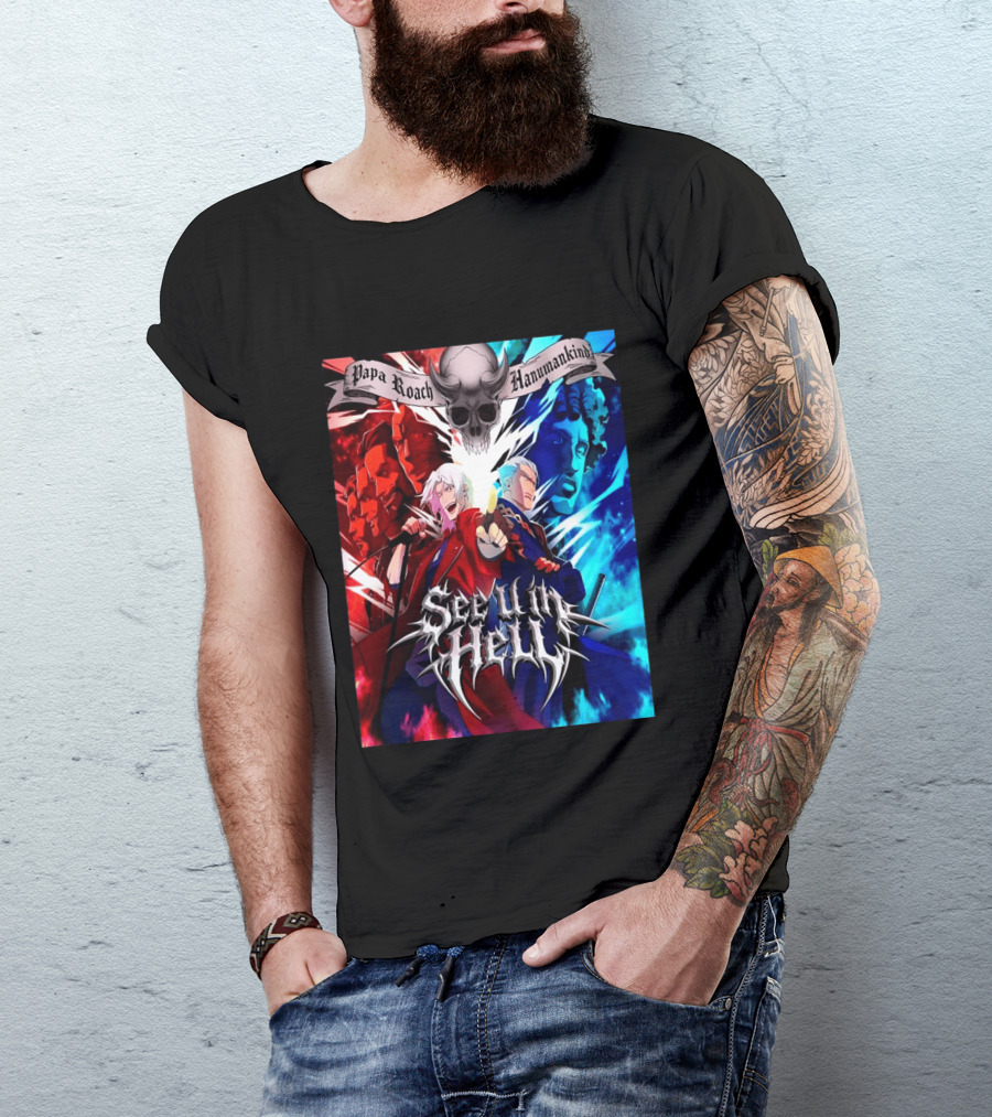 Papa Roach Hanumankind Devil May Cry Season 2 See U In Hell Song T-Shirt