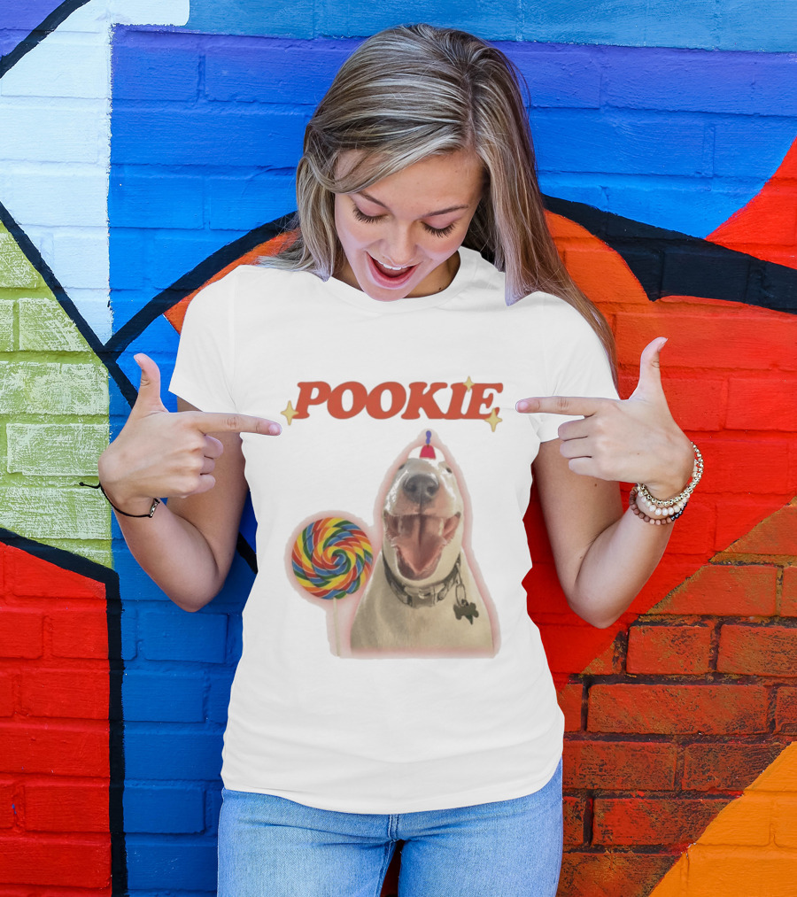 MisterMainer Pookie Bull Terrier Dog With Lollipop T-Shirt
