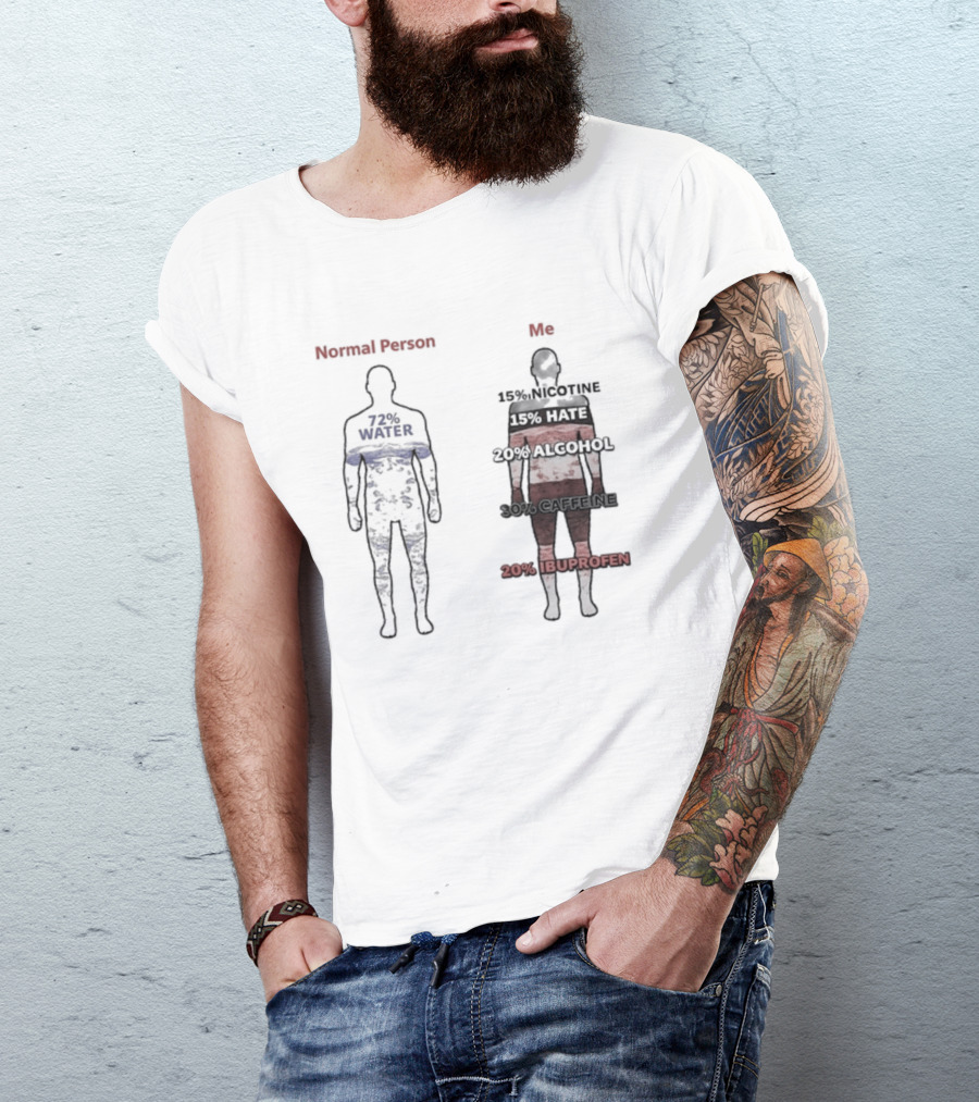 Normal Person Water Versus Me Hate Alcohol Ibuprofen T-Shirt