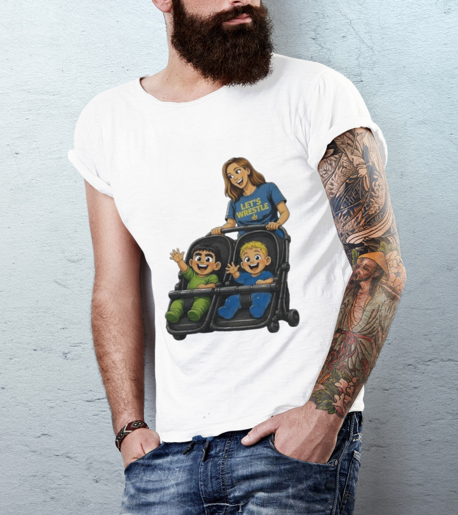 Pro Wrestling Tees Let's Wrestle Mother Lareesa Double Stroller Kids T-Shirt