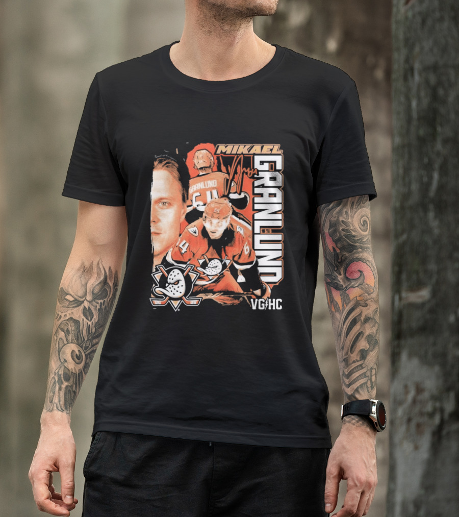 Anaheim Ducks Mikael Granlund VGHC Hockey Team Collage T-Shirt