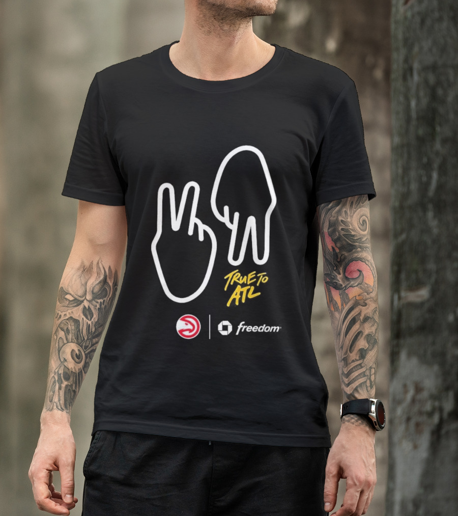 Atlanta Hawks True To ATL Peace Hand Gesture Game 6 T-Shirt