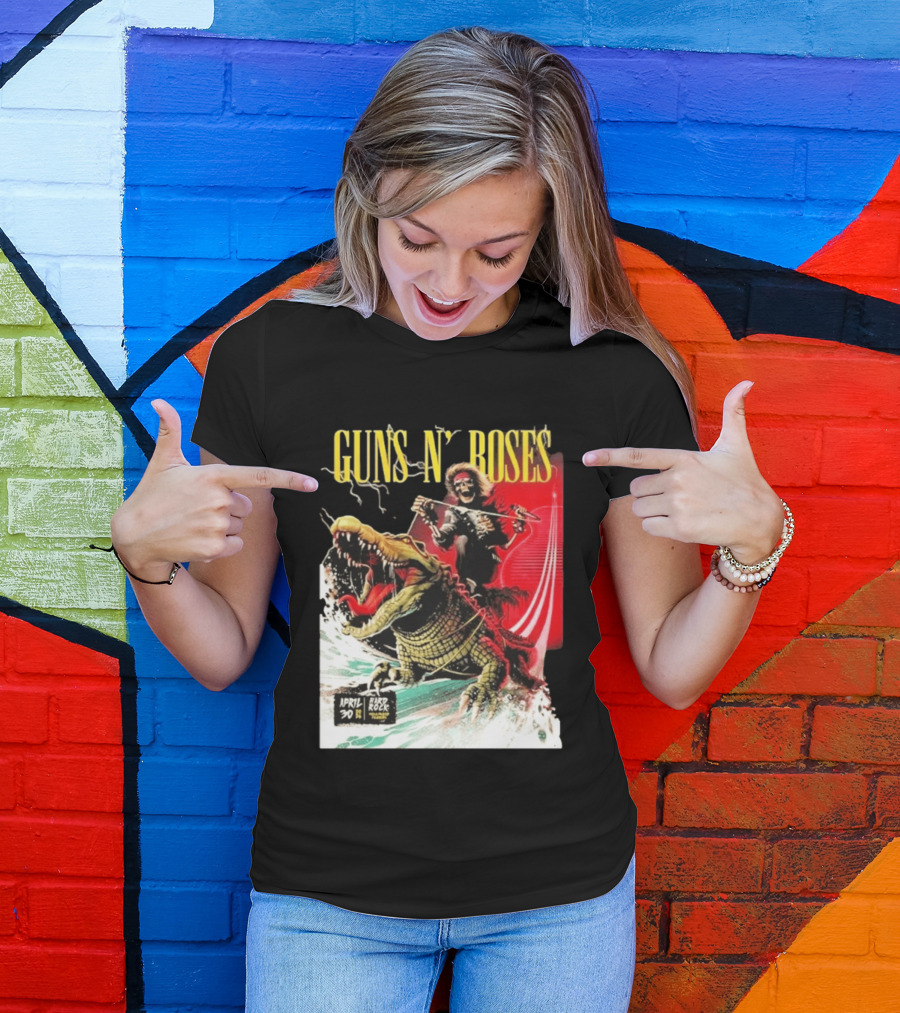 Guns N' Roses F1 Miami Grand Prix Florida 2026 Skeleton Rides Crocodile Hard Rock Live April 30 T-Shirt