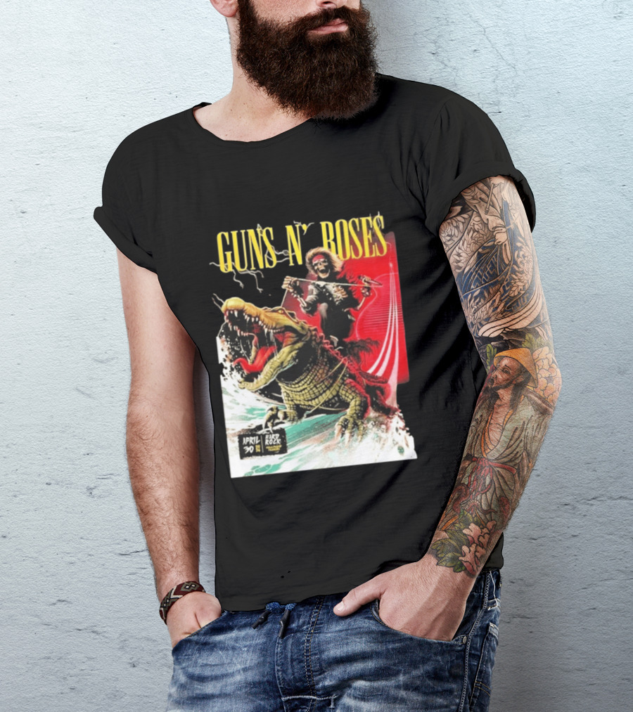 Guns N' Roses F1 Miami Grand Prix Florida 2026 Skeleton Rides Crocodile Hard Rock Live April 30 T-Shirt