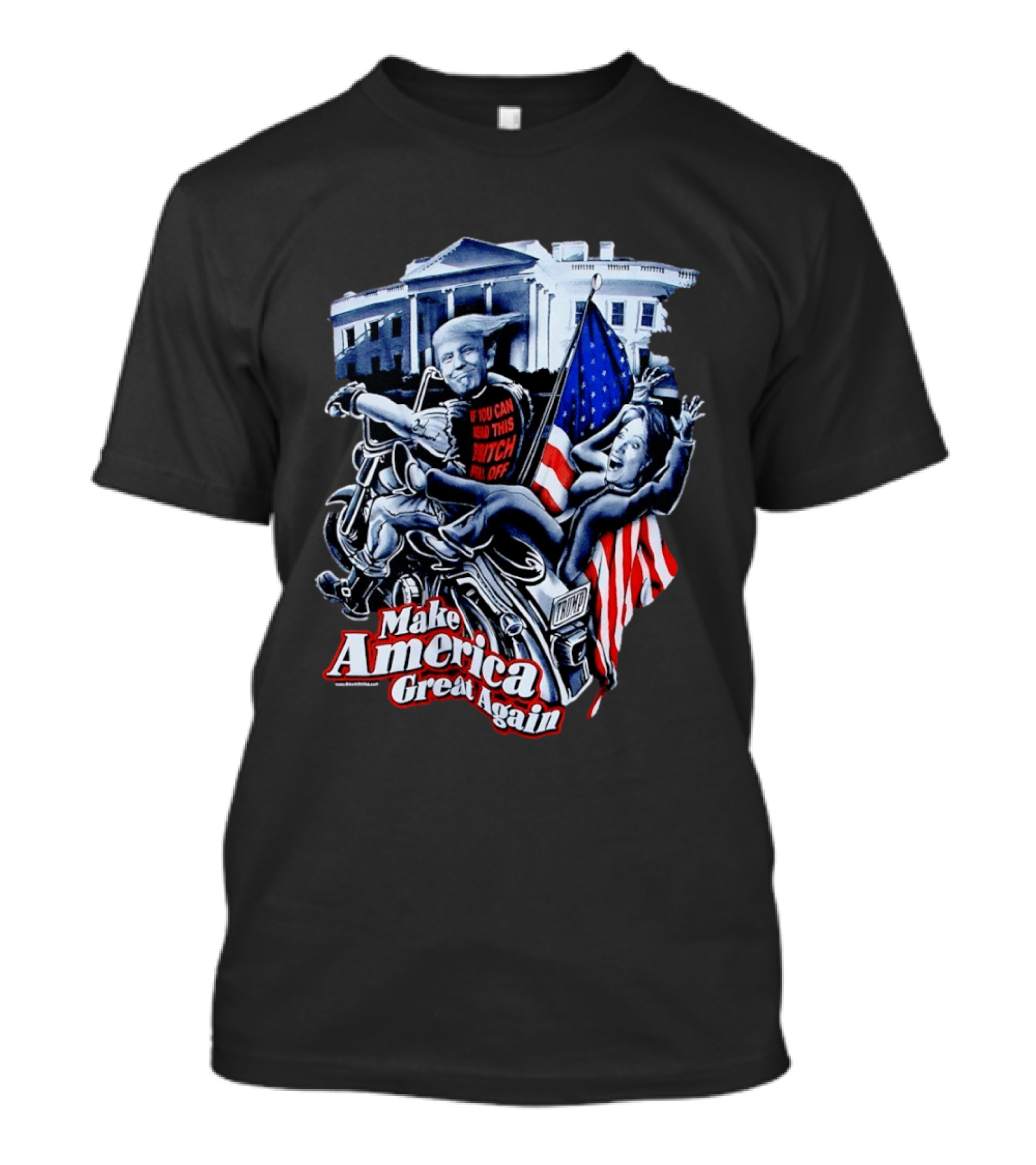 Make America Great Again Trump Motorcycle White House Flag T-Shirt