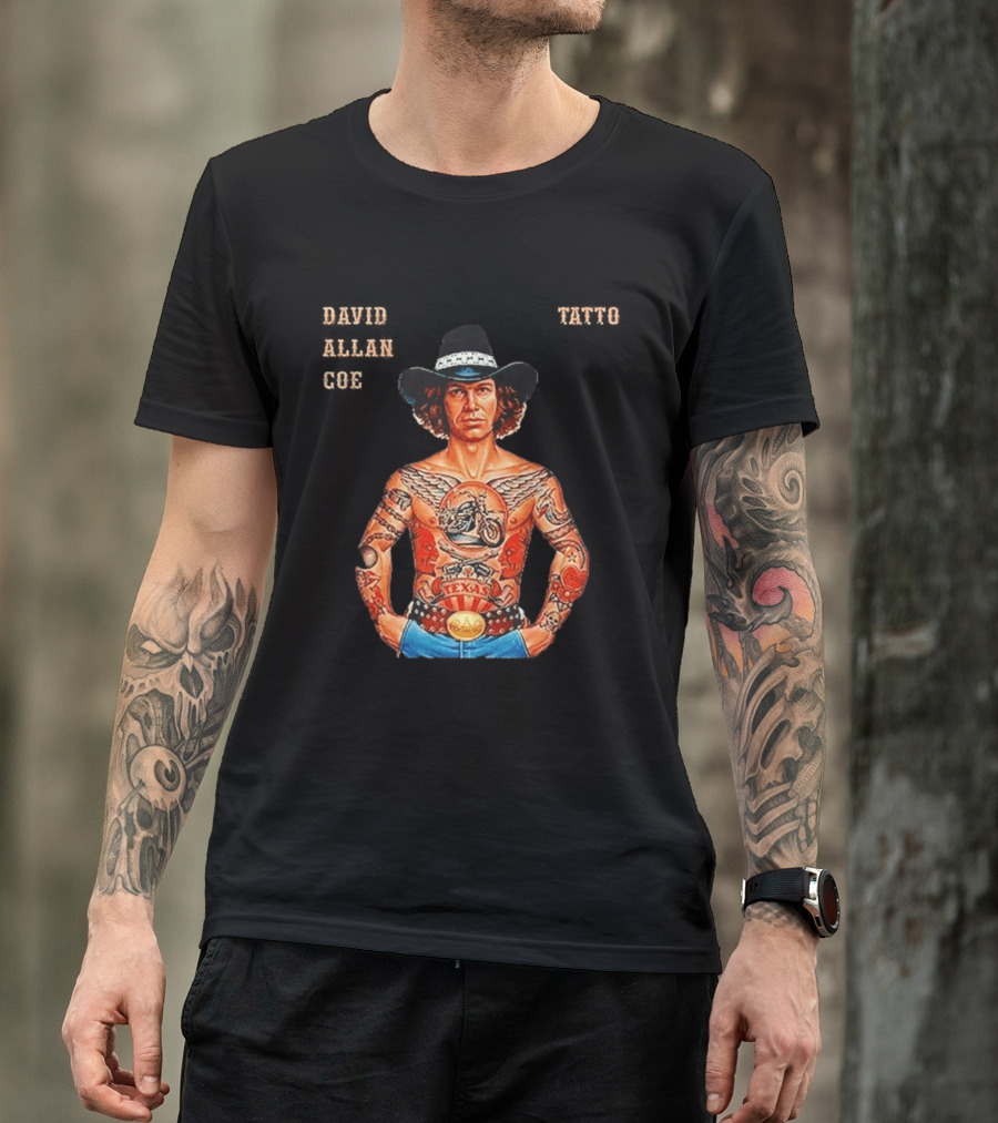 David Allan Coe Tattoo Texas Country Music Cowboy Hat T-Shirt