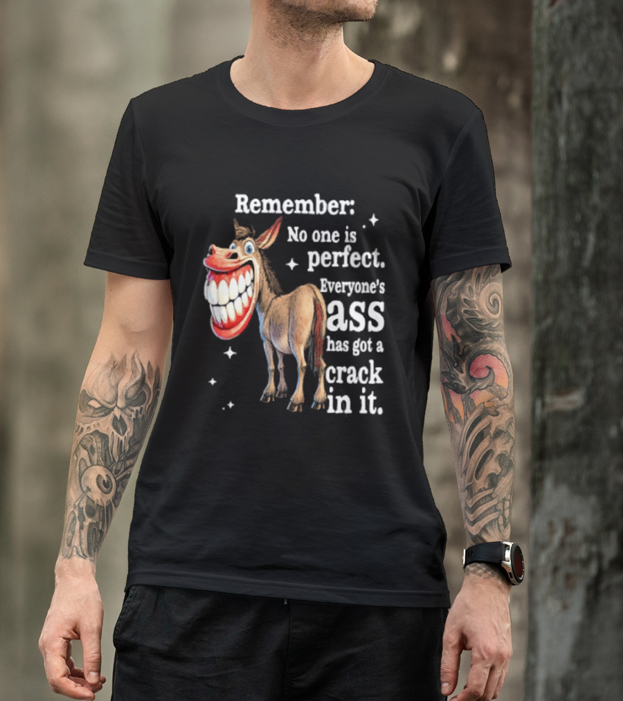 Remember No One Is Perfect Everyone's Ass Has Got A Crack In It Donkey T-Shirt