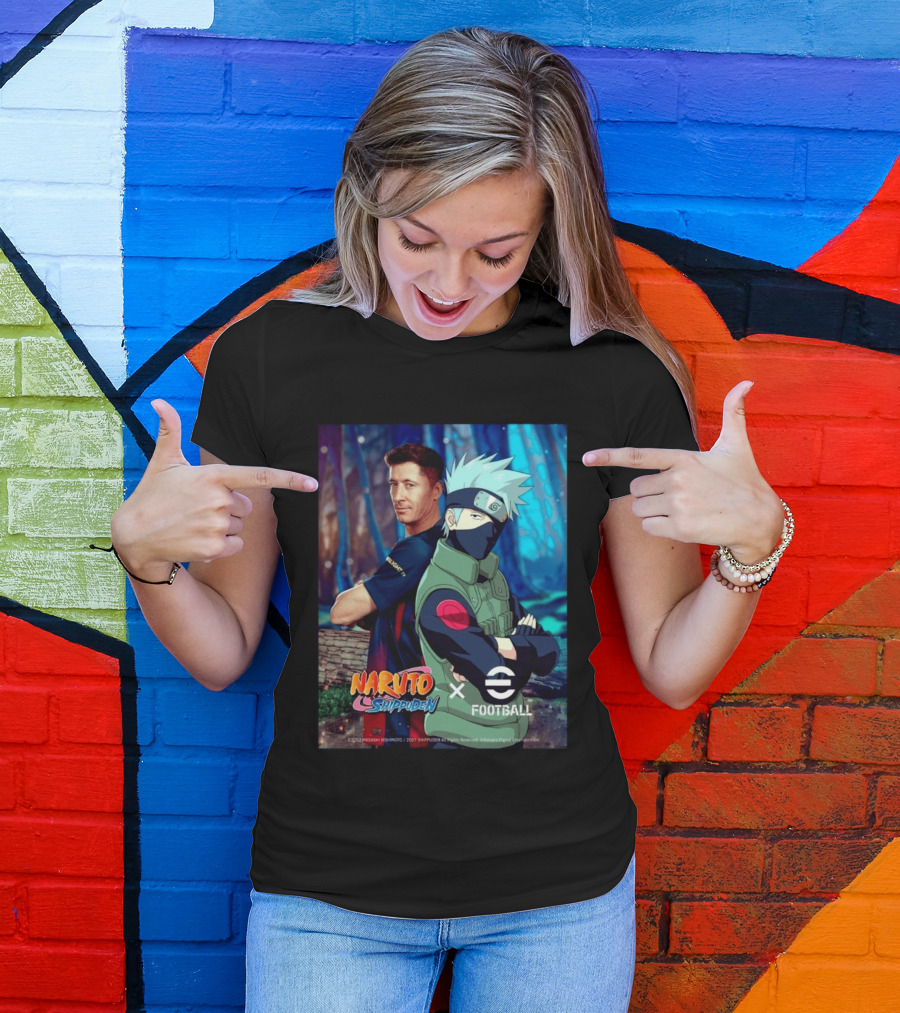 Naruto Shippuden X EFootball Featuring Robert Lewandowski And Kakashi 2026 T-Shirt
