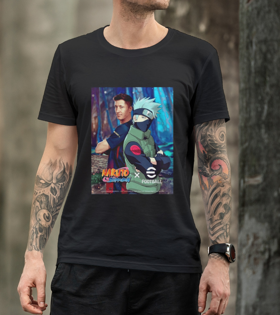 Naruto Shippuden X EFootball Featuring Robert Lewandowski And Kakashi 2026 T-Shirt