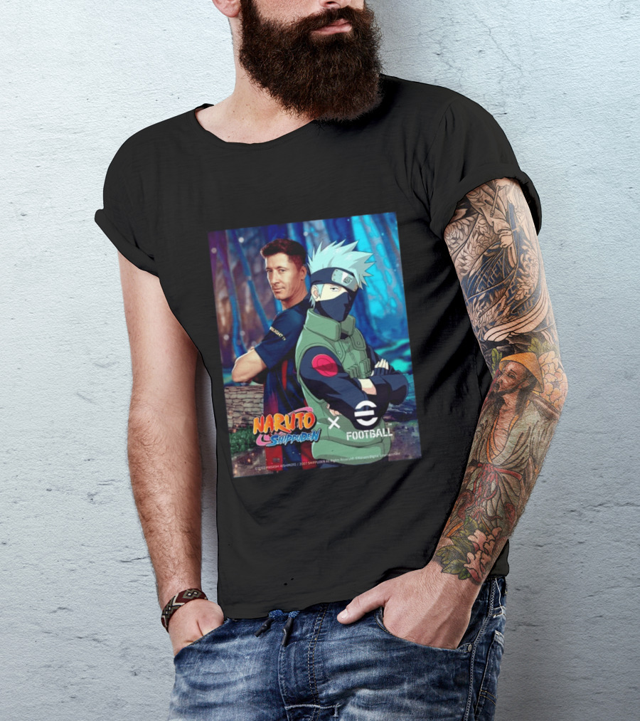 Naruto Shippuden X EFootball Featuring Robert Lewandowski And Kakashi 2026 T-Shirt