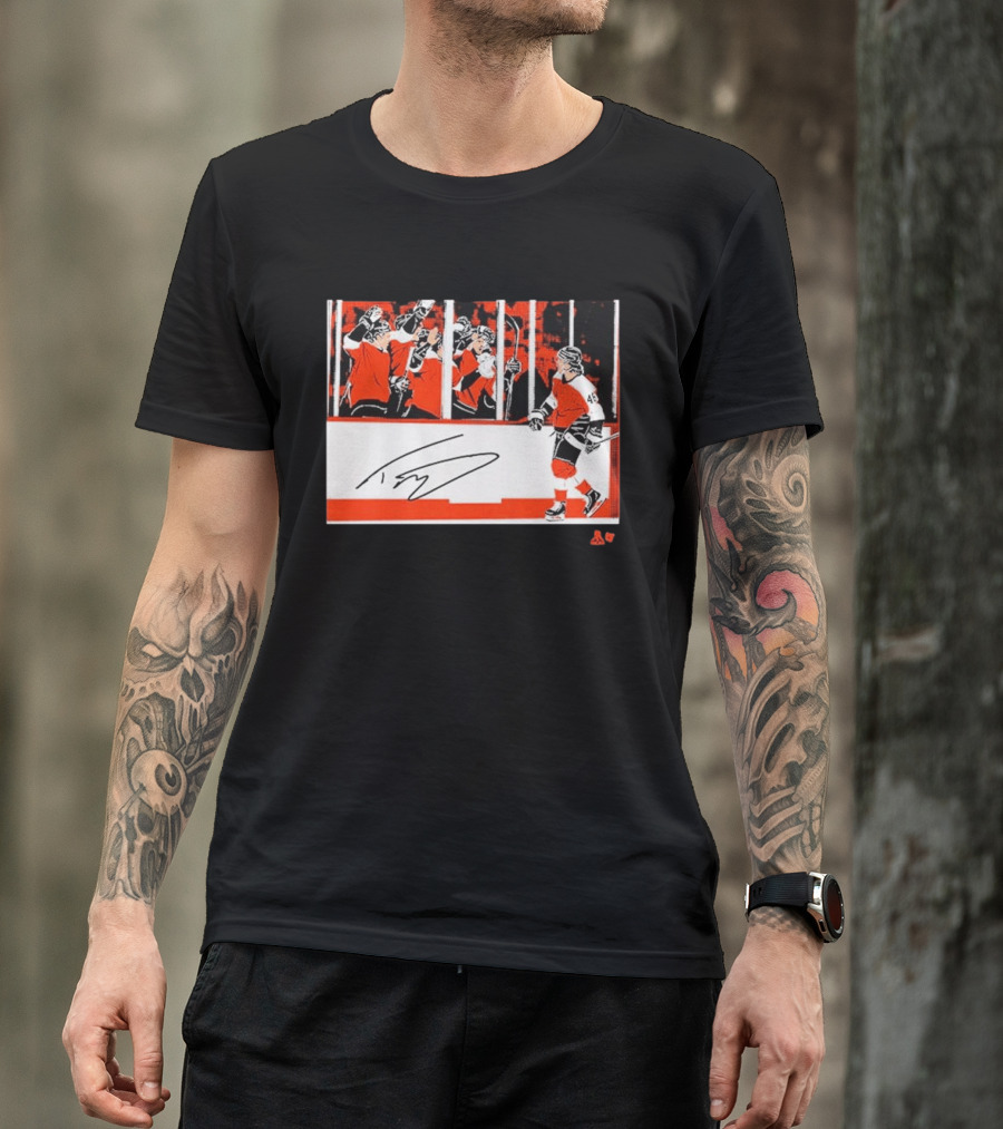 Trevor Zegras Penalty Box Celebration Hockey Art Signature Number 46 T-Shirt