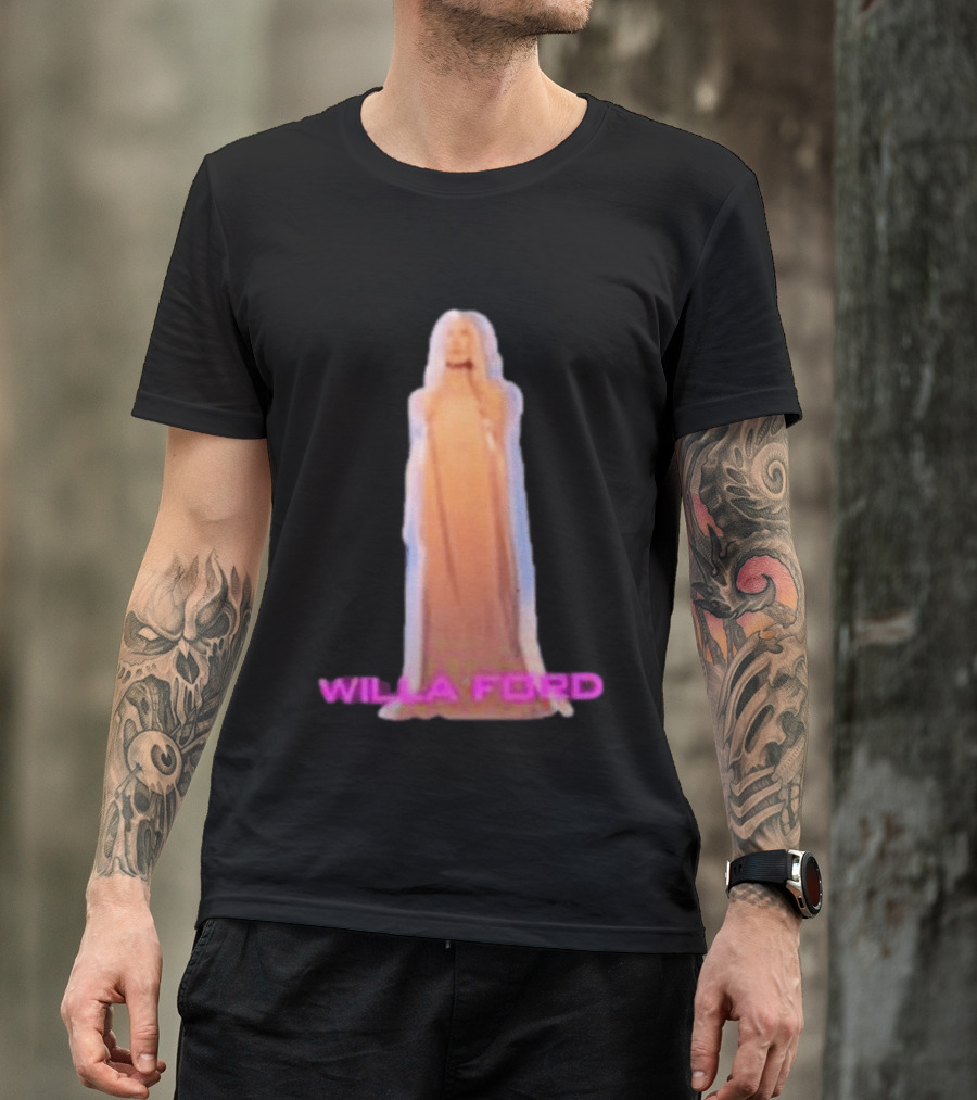 Willa Ford Statue Pink Text Highlighted T-Shirt