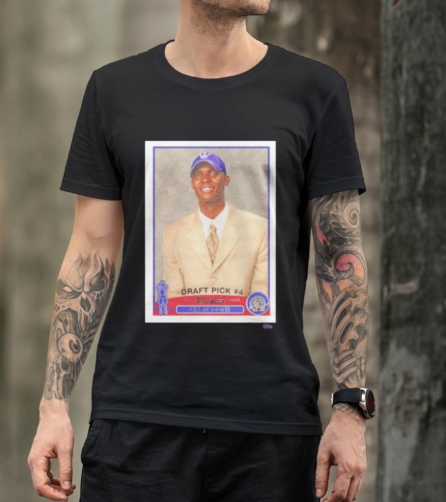 Toronto Raptors Chris Bosh 2003 Topps Draft Pick #4 Basketball Card T-Shirt
