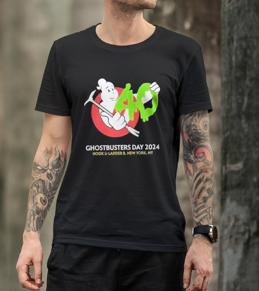 Ghostbusters Day 2024 40th Anniversary Hook Ladder 8 New York NY T-Shirt
