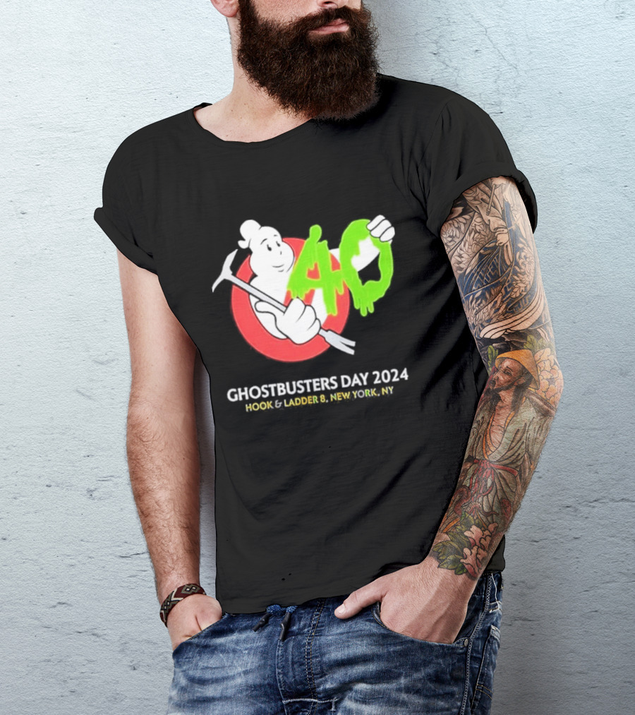 Ghostbusters Day 2024 40th Anniversary Hook Ladder 8 New York NY T-Shirt
