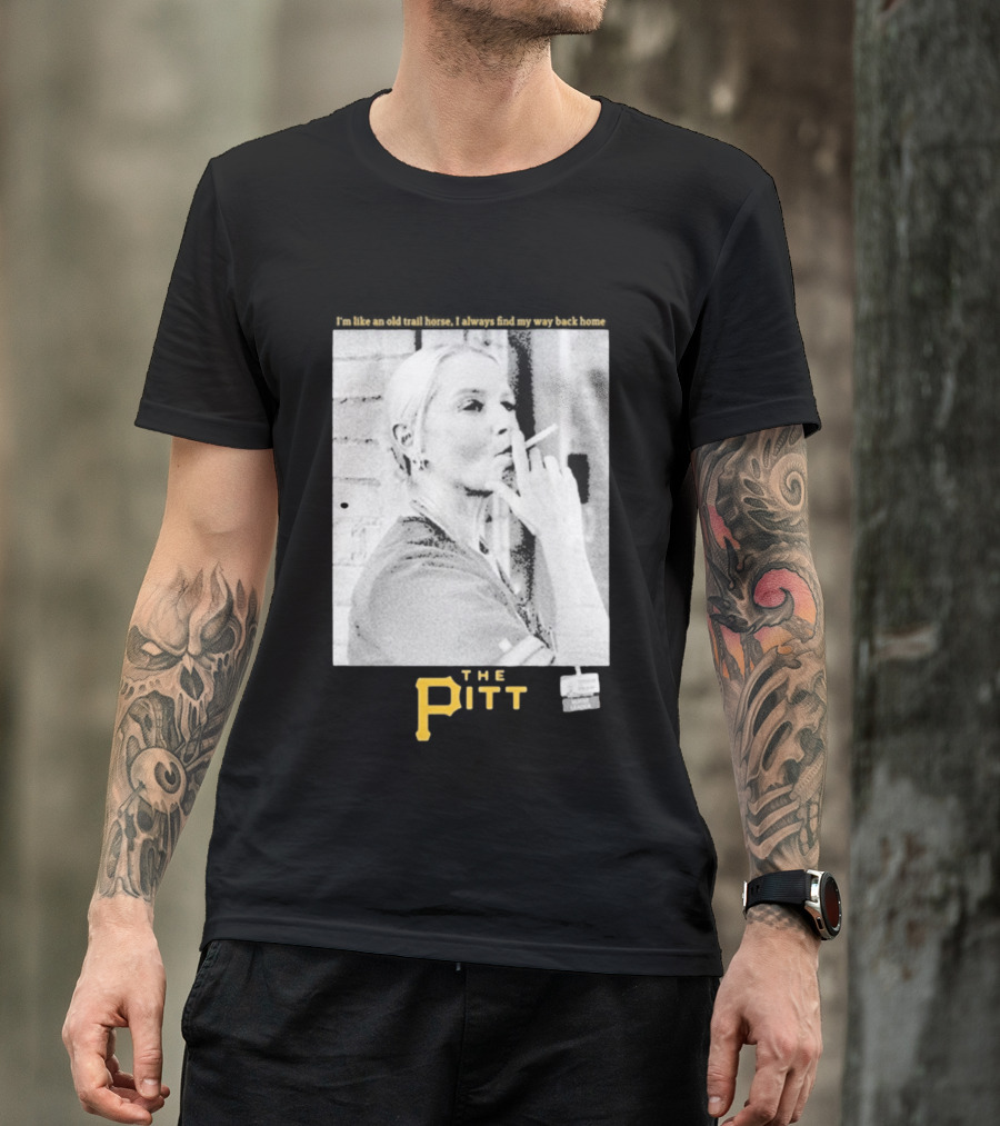 The Pitt Smoking Nurse Nostalgia Black And White Image T-Shirt