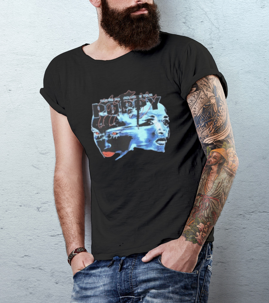 Poppy Split Poppy They're All Around Us Red Eyes Dual Faces Blue Tone T-Shirt