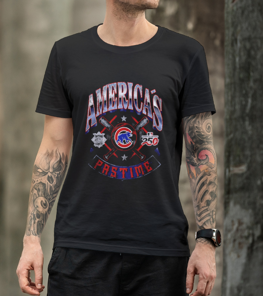 Chicago Cubs America's Pastime 25th Anniversary MLB Baseball Stars And Stripes T-Shirt