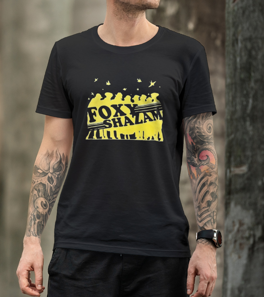 Foxy Shazam Yellow Silhouettes And Birds T-Shirt